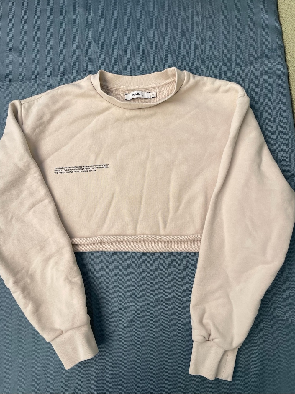 Pangaia Cream cropped Crewneck size XS
